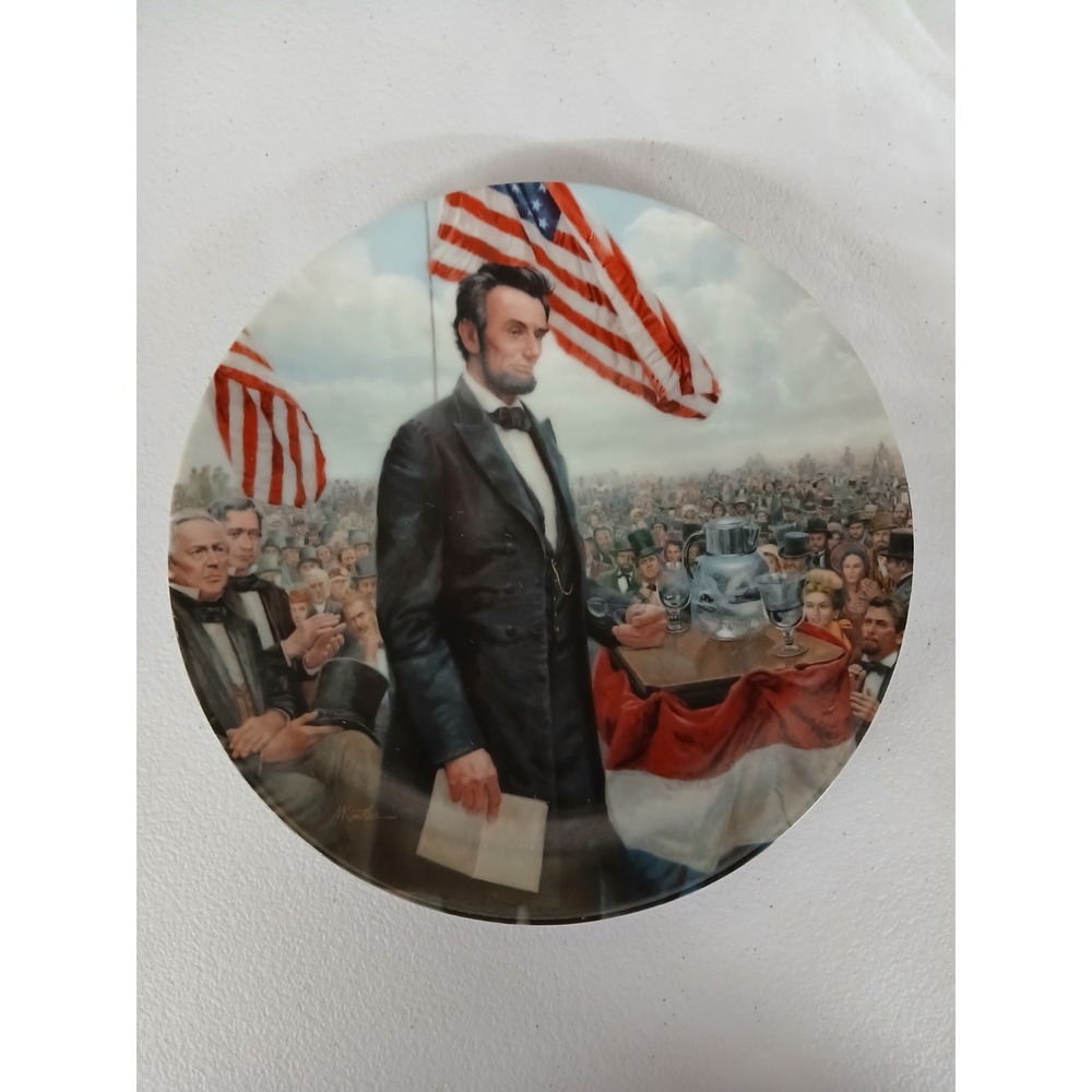 Abraham Lincoln Collectors Plate Gettysburg Address Mort‎ Künstler 1986 #108B5